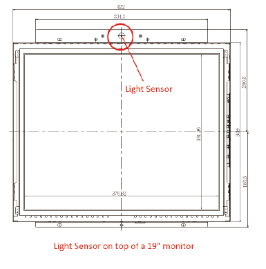 Light Sensor on top of a 19" monitor
